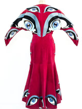 Fong Leng Eye Applique Suede Dress Dress arcadeshops.com