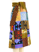 Saks Fifth Avenue Patchwork Wrap Skirt Bottom arcadeshops.com