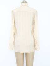 Gucci Ivory Silk Logo Jacquard Top Top arcadeshops.com