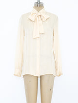 Gucci Ivory Silk Logo Jacquard Top Top arcadeshops.com
