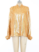 Peach Silk Lame Top Top arcadeshops.com