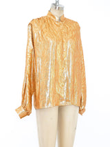 Peach Silk Lame Top Top arcadeshops.com