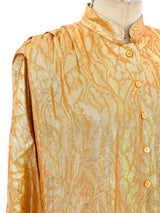 Peach Silk Lame Top Top arcadeshops.com