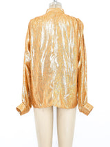 Peach Silk Lame Top Top arcadeshops.com