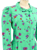 Yves Saint Laurent Puff Sleeve Pansy Print Jacket Jacket arcadeshops.com