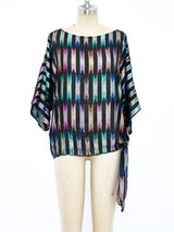 Metallic Rainbow Lame Striped Top Top arcadeshops.com