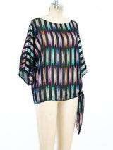 Metallic Rainbow Lame Striped Top Top arcadeshops.com