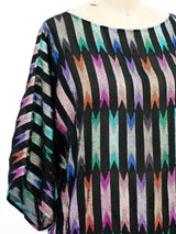 Metallic Rainbow Lame Striped Top Top arcadeshops.com