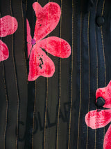 Ruffled Silk Chiffon Floral Top Top arcadeshops.com