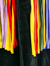 Rainbow Fringe Leather Jacket Jacket arcadeshops.com