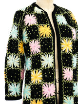 1960's Floral Knit Cardigan Jacket arcadeshops.com