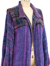 Hand Knit Lavender Chenille Duster Jacket arcadeshops.com