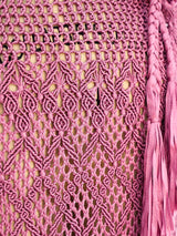 1970's Dusty Rose Macrame Dress Dress arcadeshops.com