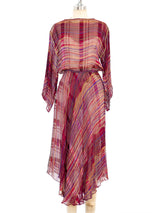 Multicolor Striped Silk Chiffon Dress Dress arcadeshops.com