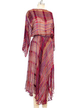 Multicolor Striped Silk Chiffon Dress Dress arcadeshops.com