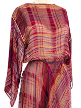 Multicolor Striped Silk Chiffon Dress Dress arcadeshops.com