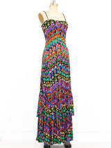 Floral Jersey Maxi Dress with Ruffled Hem Dress arcadeshops.com