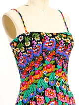 Floral Jersey Maxi Dress with Ruffled Hem Dress arcadeshops.com