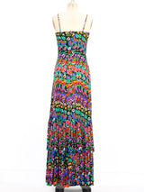 Floral Jersey Maxi Dress with Ruffled Hem Dress arcadeshops.com