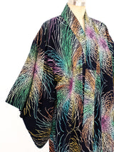 Rainbow Chrysanthemum Cotton Kimono Jacket arcadeshops.com