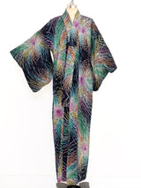 Rainbow Chrysanthemum Cotton Kimono Jacket arcadeshops.com