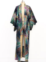 Rainbow Chrysanthemum Cotton Kimono Jacket arcadeshops.com