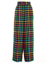 Rainbow Plaid Wide Leg Pants Bottom arcadeshops.com