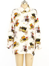 Escada Carriage Print Silk Top arcadeshops.com