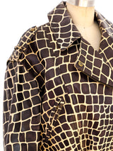 Giraffe Embossed Leather Motorcycle Jacket arcadeshops.com