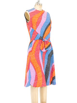 Geoffrey Beene Printed Tie Waist Dress arcadeshops.com