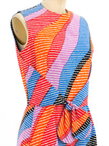 Geoffrey Beene Printed Tie Waist Dress arcadeshops.com