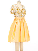 Embellished Peach Cocktail Dress arcadeshops.com