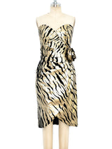 Metallic Gold Tiger Bustier Dress arcadeshops.com