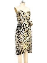 Metallic Gold Tiger Bustier Dress arcadeshops.com