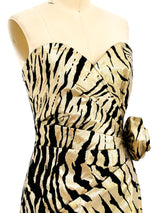 Metallic Gold Tiger Bustier Dress arcadeshops.com