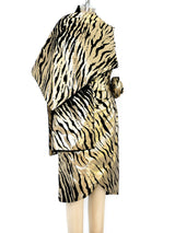 Metallic Gold Tiger Bustier Dress arcadeshops.com