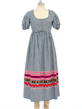 Ribbon Embellished Gingham Dress arcadeshops.com