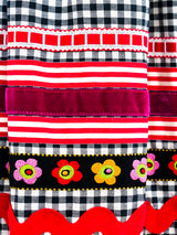 Ribbon Embellished Gingham Dress arcadeshops.com