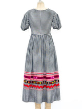 Ribbon Embellished Gingham Dress arcadeshops.com