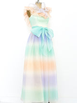 Ombre Pastel Ruffle Gown arcadeshops.com