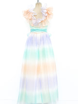Ombre Pastel Ruffle Gown arcadeshops.com