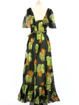 Watercolor Floral Ruffle Dress arcadeshops.com