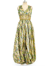 Metallic Paisley Harem Jumpsuit arcadeshops.com