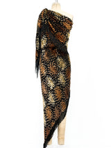 Fiandaca Devore Velvet Fringed Gown arcadeshops.com