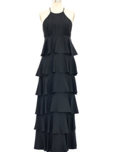 Ruffle Tiered Halter Dress arcadeshops.com