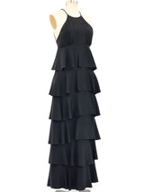 Ruffle Tiered Halter Dress arcadeshops.com