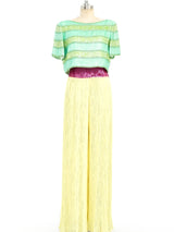 Pastel Colorblock Sequin Embellished Palazzo Ensemble arcadeshops.com