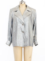 Yves Saint Laurent Silver Lamé Top arcadeshops.com