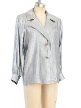 Yves Saint Laurent Silver Lamé Top arcadeshops.com