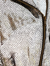 Silver Foil Leather Motorcycle Jacket arcadeshops.com